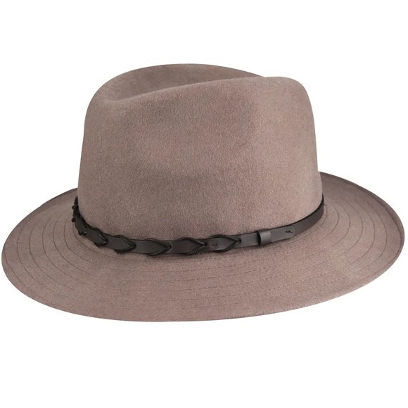 NTW Tilley Unisex Wool Montana Fedora Hat - Taupe - Size Large - Picture 1 of 15